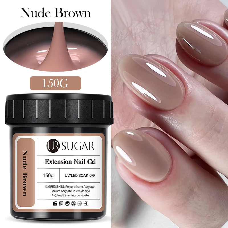 UR SUGAR 150g Jelly Gel Nail Extension Gel Milky White Nude Pink Quick Building UV Nail Hard Gels Self Leveling Construction Gel