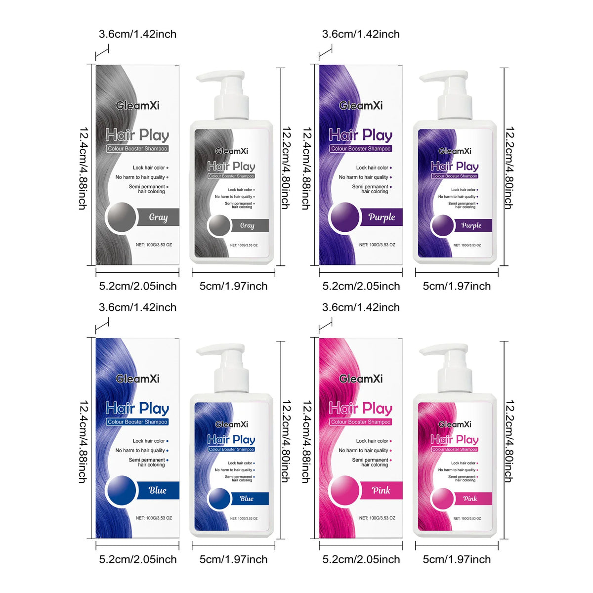 Hair Coloring Shampoo Color Enhance Hair Dye Protection Fade Yellow After Bleach Hair Non-Irritating Fixing Hair Dye Shampoo