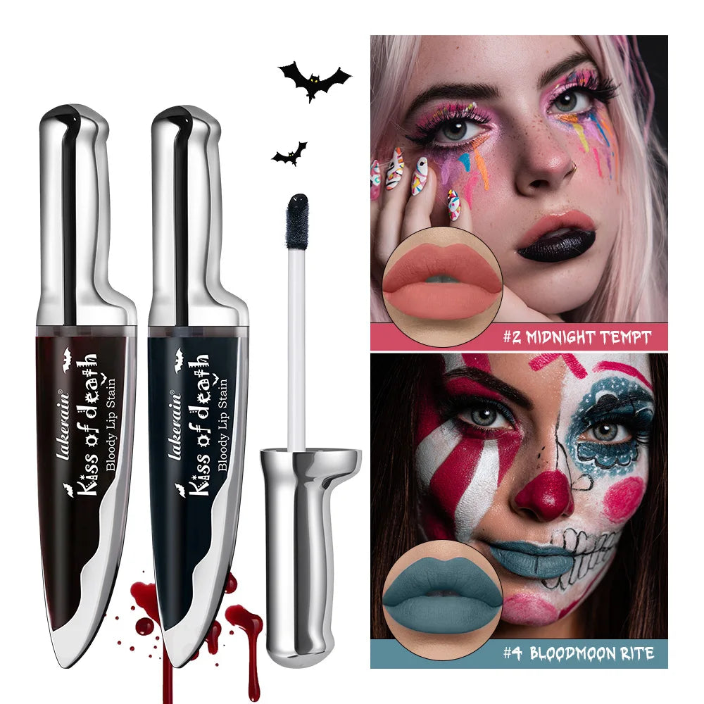 Lip Stain Kiss of Death Bloody Gothic Matte Long Lasting Waterproof Change of Black Vampire Halloween Cosplay Makeup