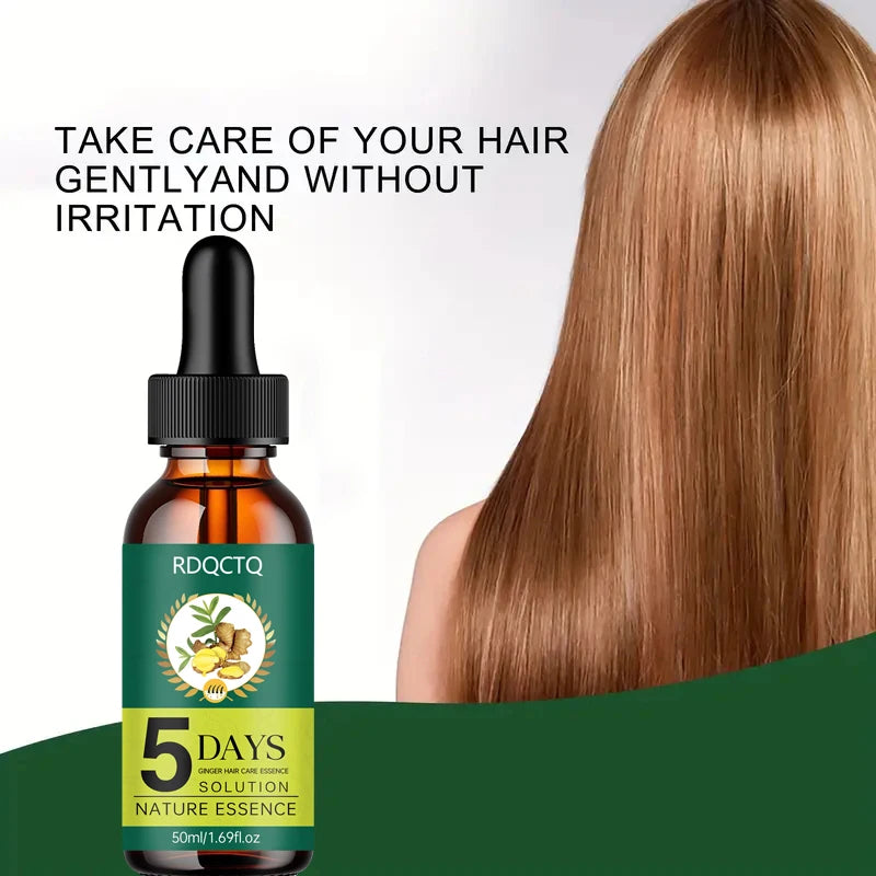 5-Day Ginger Hair Serum | Natural Nourishing Essence | Frizz Control & Shine Boost | Hair Care Treatment