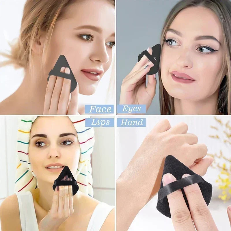 2/6PCS Triangle Velvet Cosmetic Puff Make Up Sponges Wet Dry Use for Face Eye Contouring Shadow Cosmetic Foundation Makeup Tool