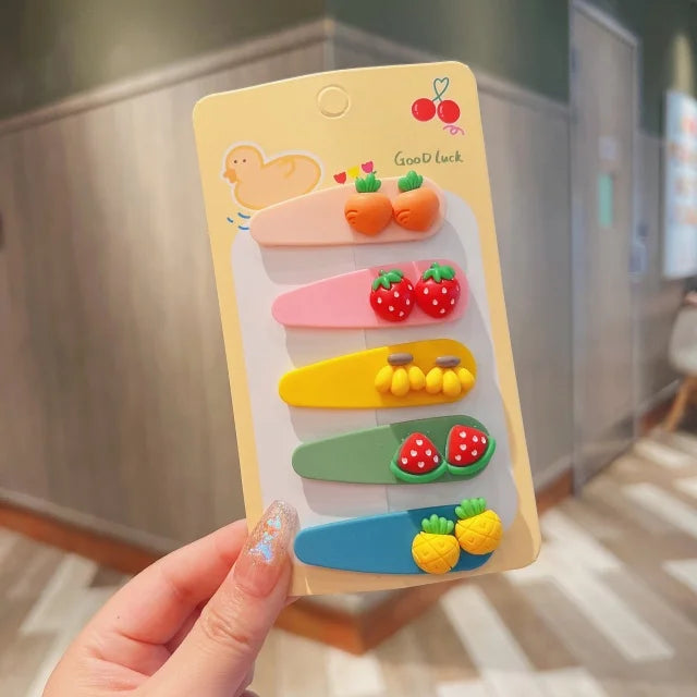 2026 New 5PCS/SET Korean Sweet Style Cute Bow Cloud Wave Hair Clips  No Hurt Hair BB Clips for Baby Girls Toddler Accessories