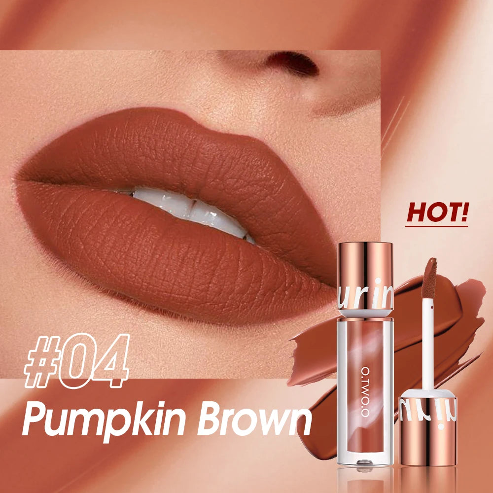 O.TWO.O Newest Lipstick Waterproof Makeup Lip gloss Rose Rouge Silk Liptint Matte Sexy Red Lip Stain Liquid Lipgloss