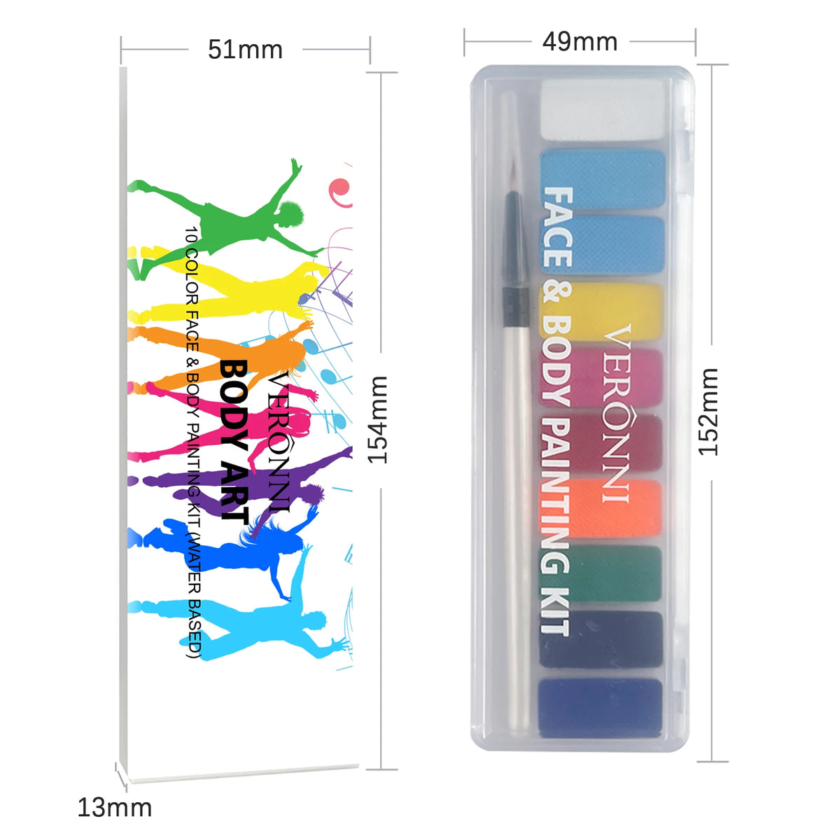 10 Colors Luminous Pigments, Luminous Neon Makeup Facial Painting,Suitable for Children and Adults for Halloween and Party