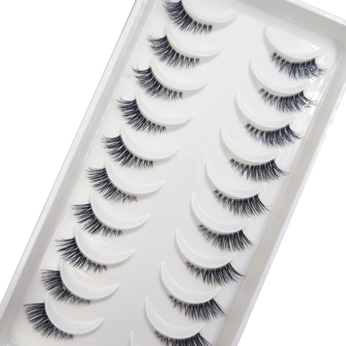 10 Pairs Natural 3d Mink Lashes Soft False Eyelashes Cross Messy Dense Eye Lashes Extension Makeup Faux Cils Cat Mini