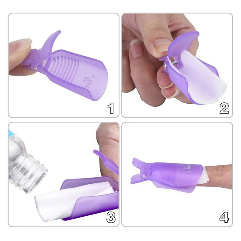 10Pcs/Box UV Gel Polish Remover Clips,10pcs Black Acrylic Nail Art Soak Off Cap Clips,10-Pack Of Professional Nail Remover