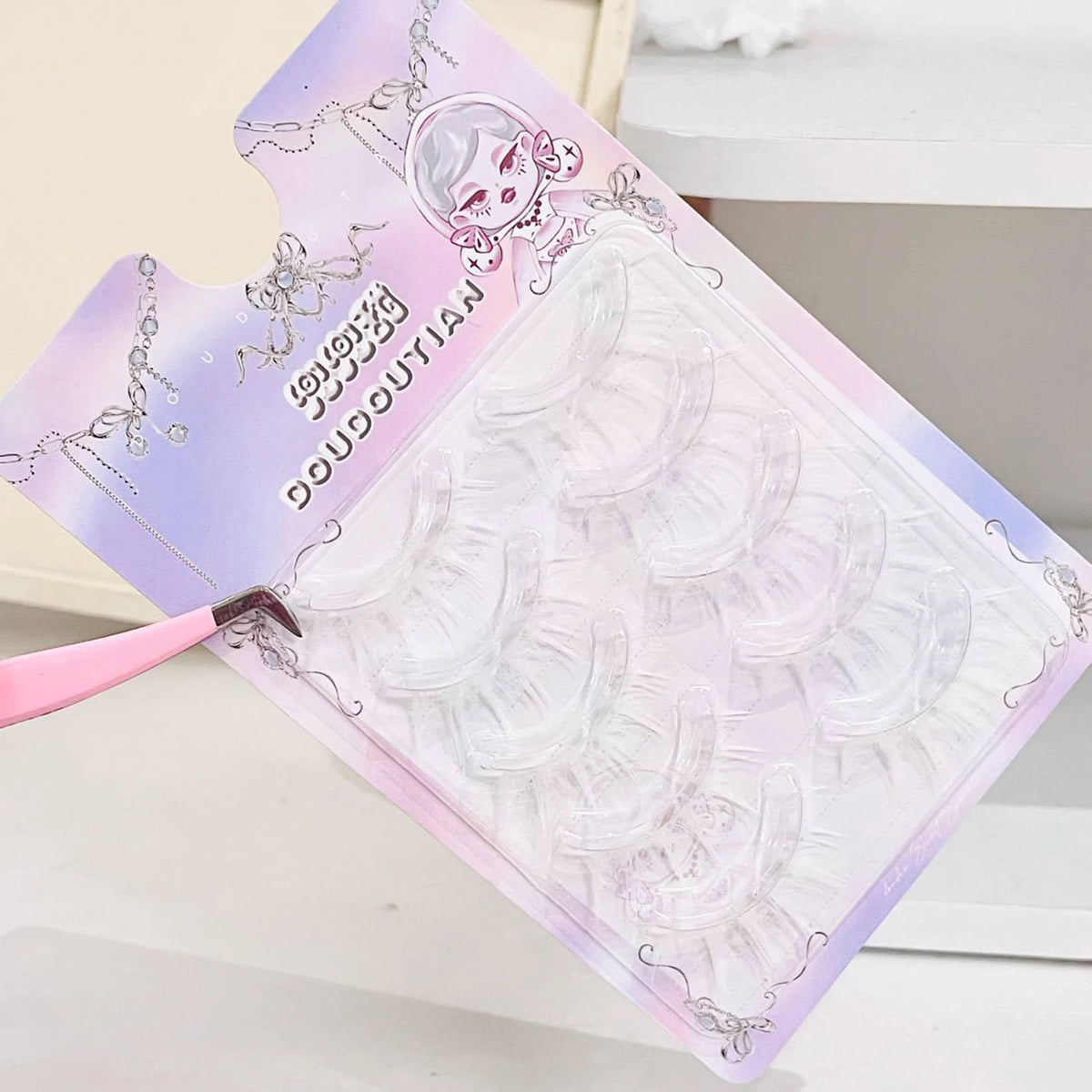 White lashes full strips Natural manga False Eyelashes DIY Wispy Strip lash For Women Halloween Christmas Party makeups