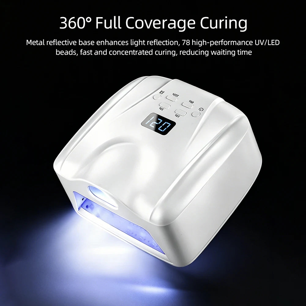 Dual Use Nail Lamp Cordless Manicure Dryer Wireless UV Light 78LEDs Fast Nail Gel Curing Smart Auto Sensor With Single Thumb Nai