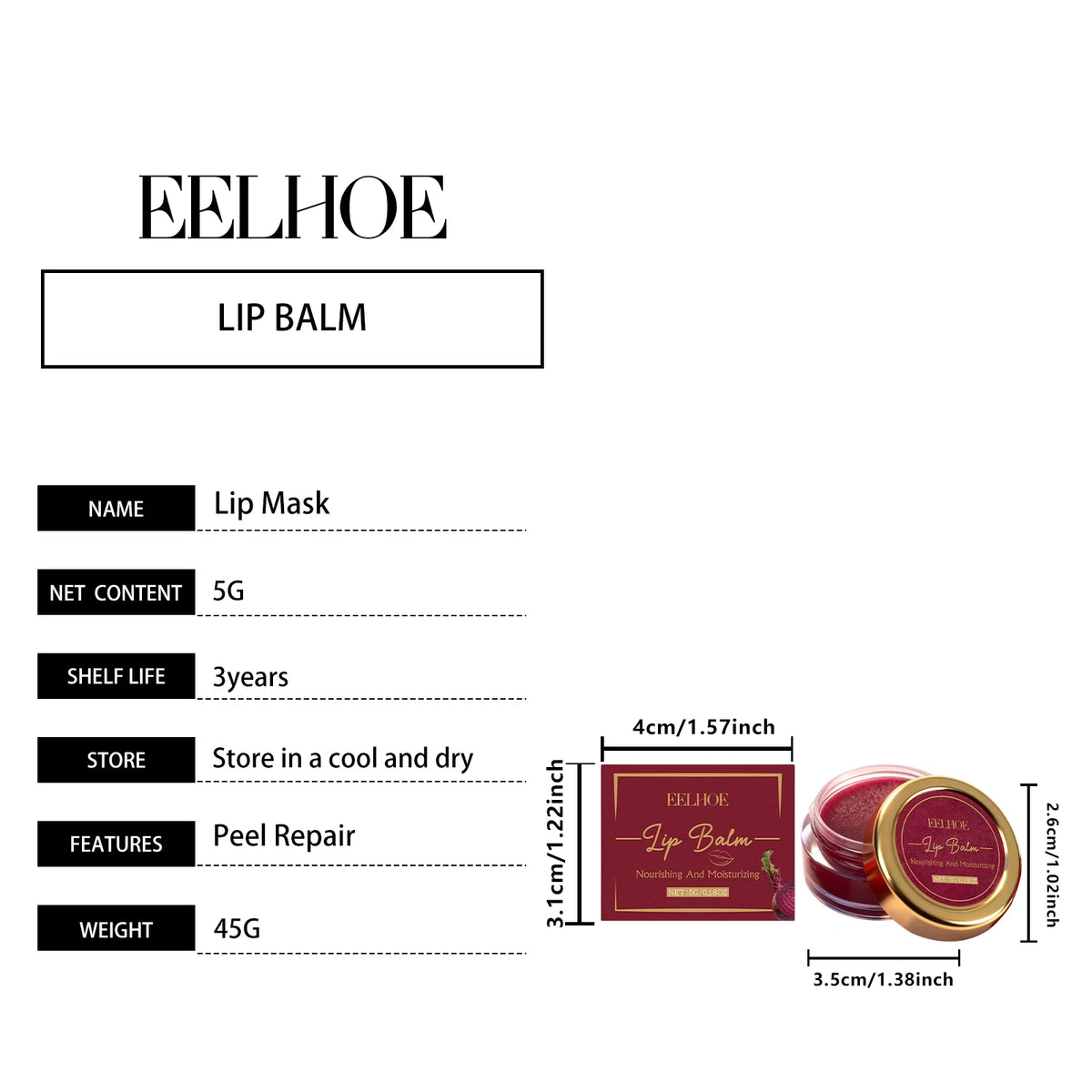 Beetroot Red Tinted Lip Balm Deep Nourishing Moisturizing Lip Care Smooth Anti Crack Shea Butter Moisturizing Plump Lip Balm