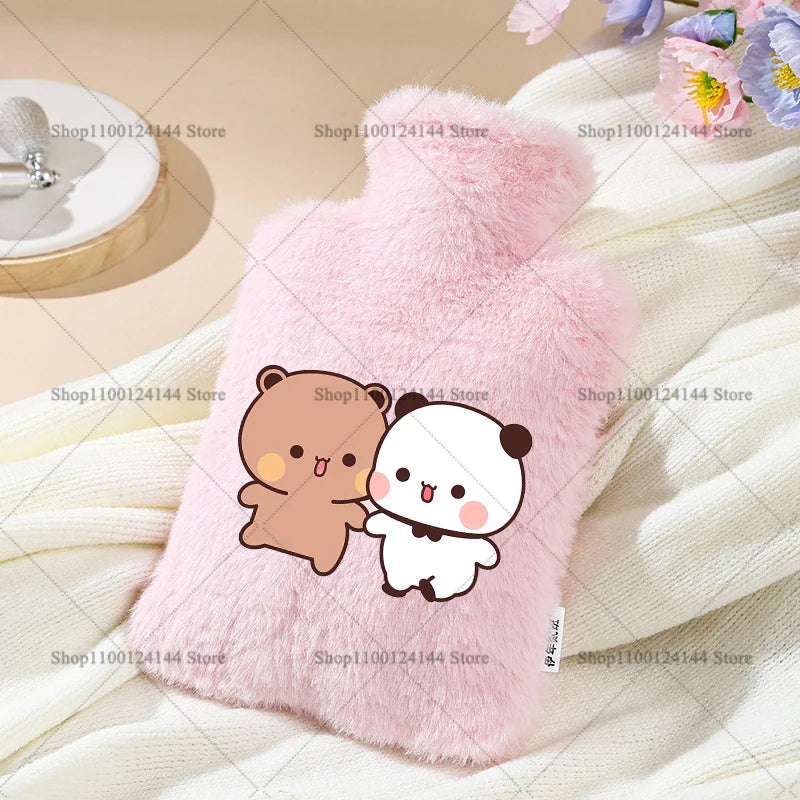 1000ml Bubu Dudu Yier Bear Panda Hot Water Bag Removable Winter Water Bottle Cover for Hot Water Can Be Reused Lady Belly Warmer