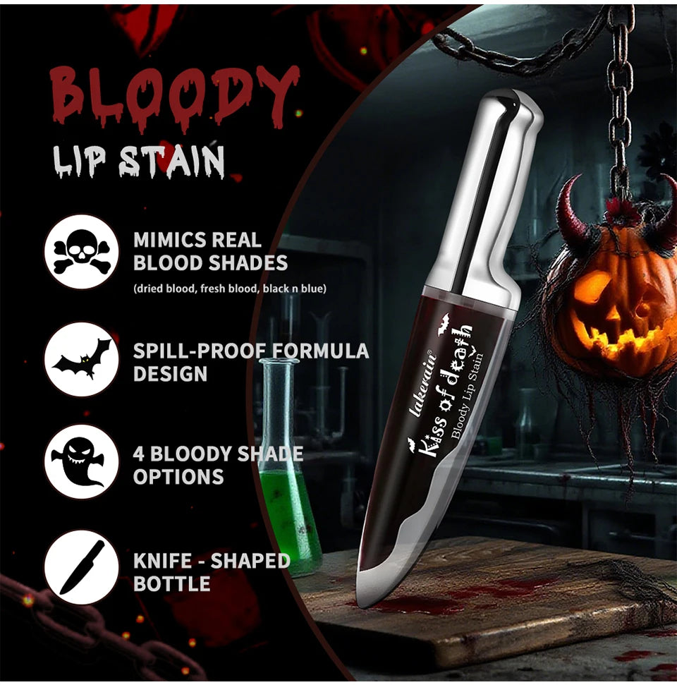 Lip Stain Kiss of Death Bloody Gothic Matte Long Lasting Waterproof Change of Black Vampire Halloween Cosplay Makeup