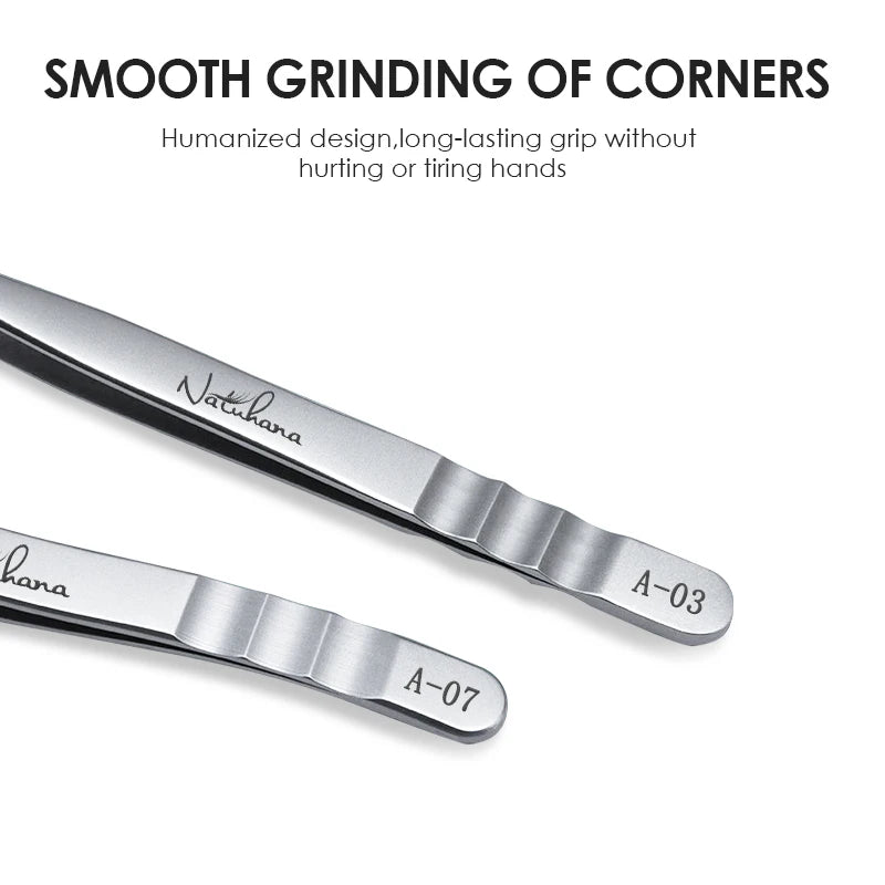 NATUHANA Anti-Static Lash Tweezers High Precision Stainless Steel Eyelash Extension Isolation Volume Tweezers Professional Tools