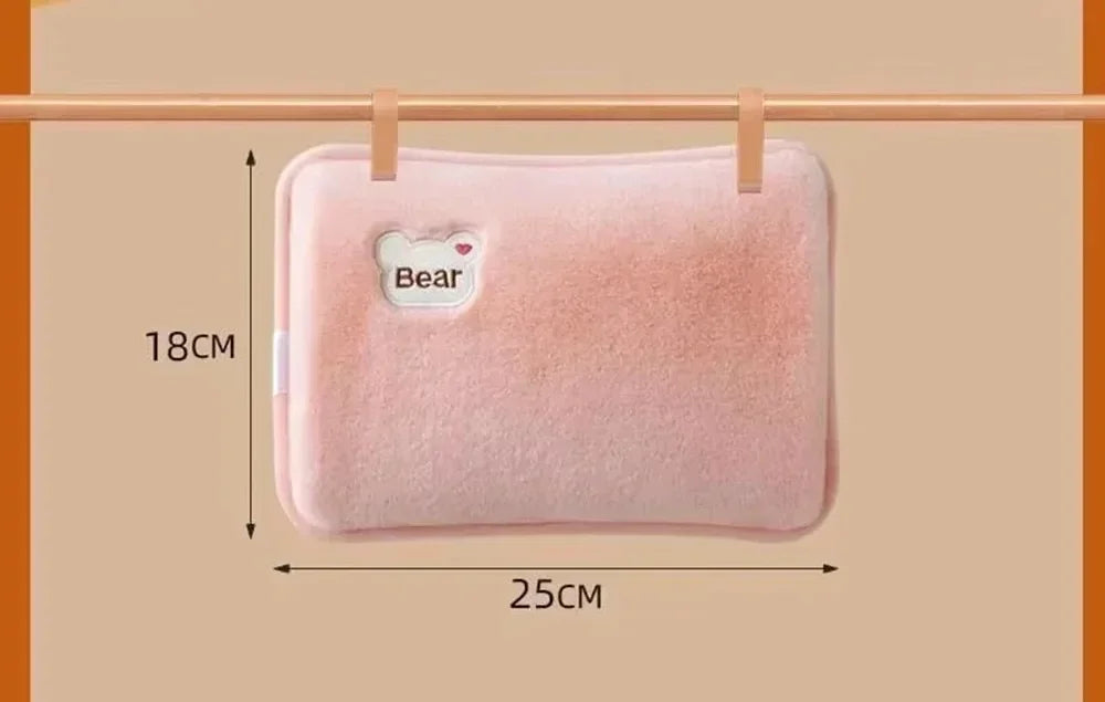 Reusable Hot Compress Bag with EU Plug Rechargeable Hand Warmer Cute Design Portable Hot Water Bottle for Therapeutic Warmth