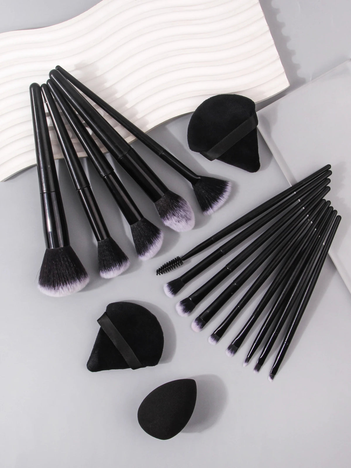 3~21pcs Fashion Makeup Brsuh Set Soft Hair Cosmetic Brushes With Makeup Brush Holder Beauty Egg And Powder Puff