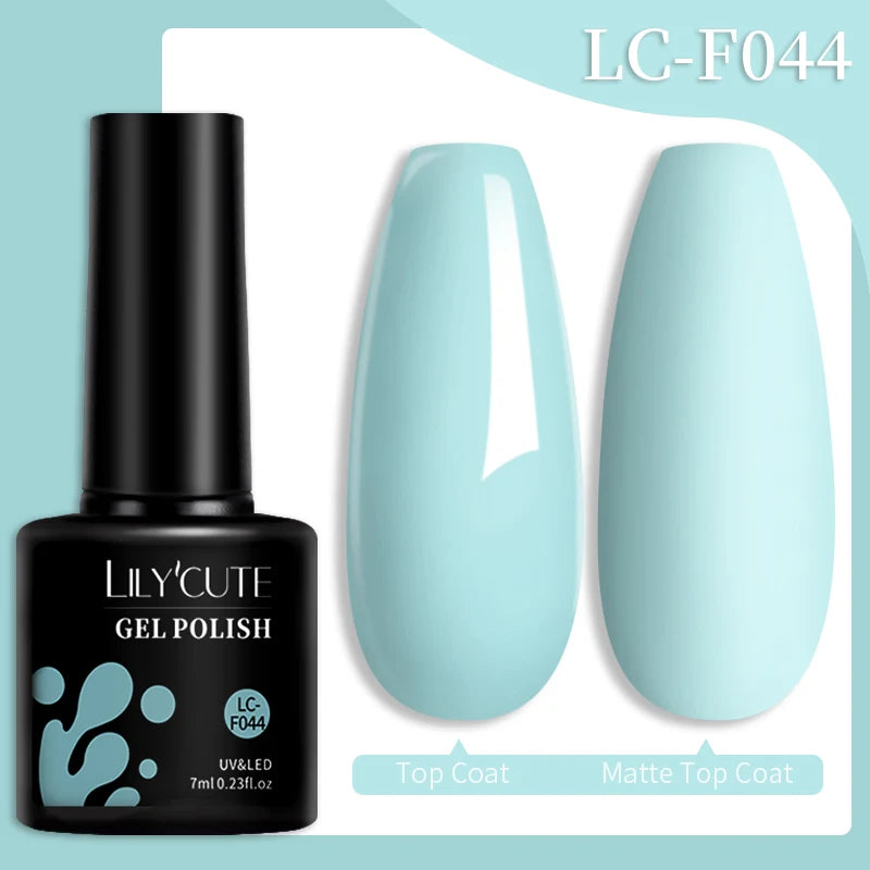 LILYCUTE 7ml Macaron Gel Nail Polish Pink Purple Green Series Soak Off Manicure Nail Gel Varnish Semi Permanent UV Gel Nail Art