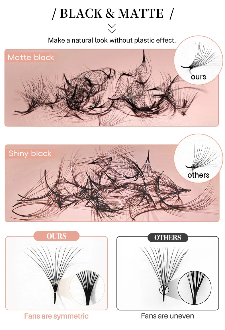 500 Premade Loose Lashes Pro Made Fans Cils Bouquets Prefaits Lash Fans Pre Made Volume Fans Eyelash Extension Promade Fans