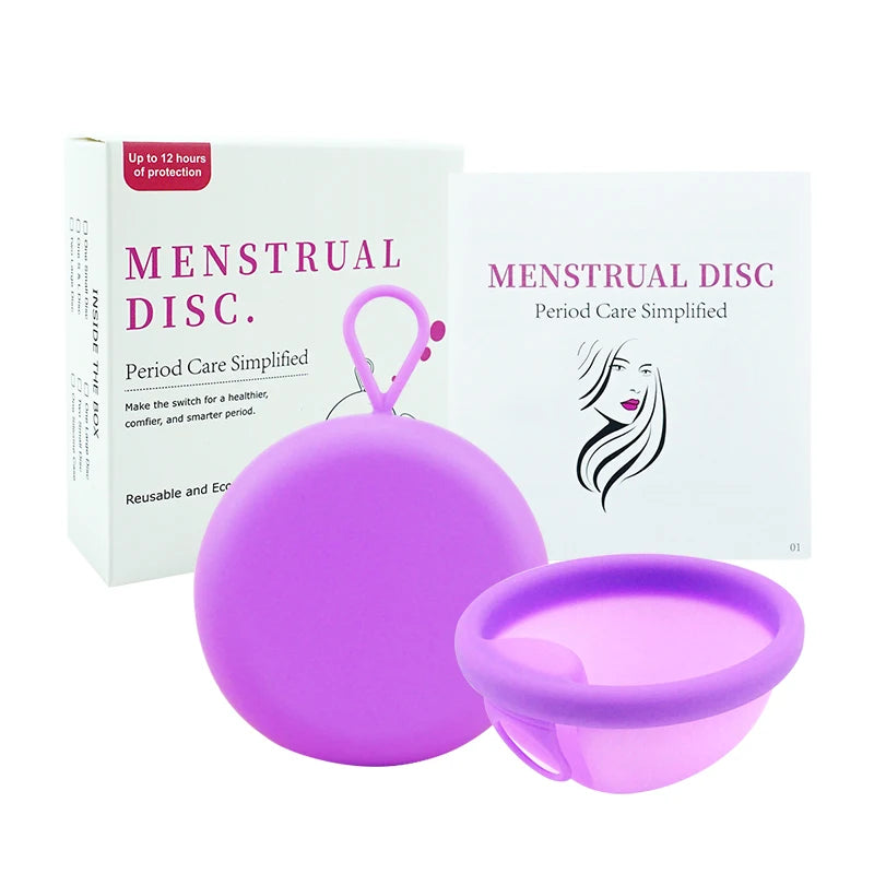 Soft Silicone Lady Cup Reusable certified Disc Accessories Bowls With Storage Case Kit Women Health Care Feminine Hygiene