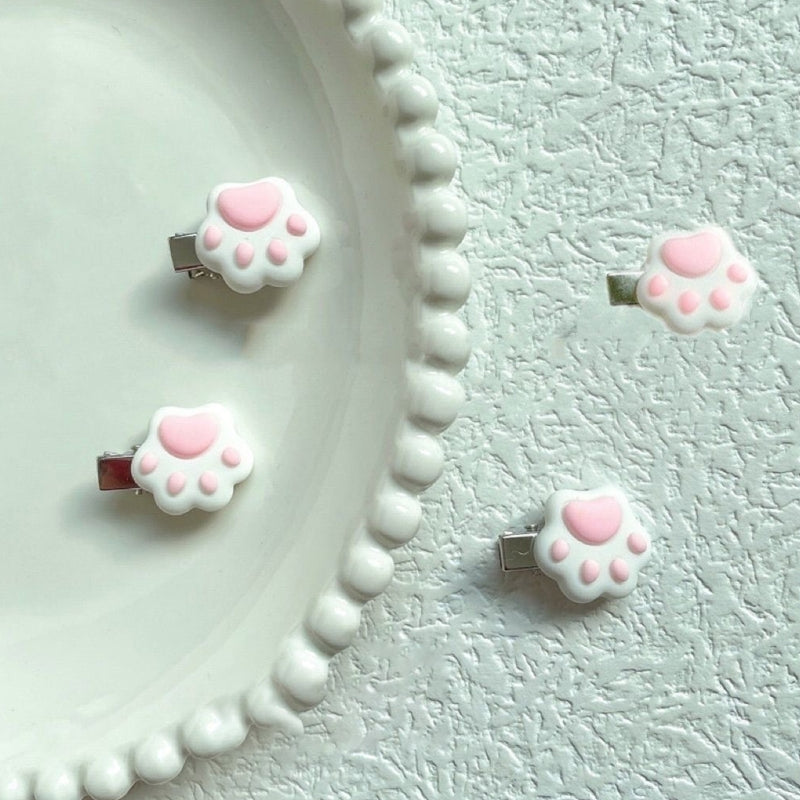 1pc/1pair Mini Cat Paw Shape Hairpin Teens Christmas Ponytail Bangs Hair Clip