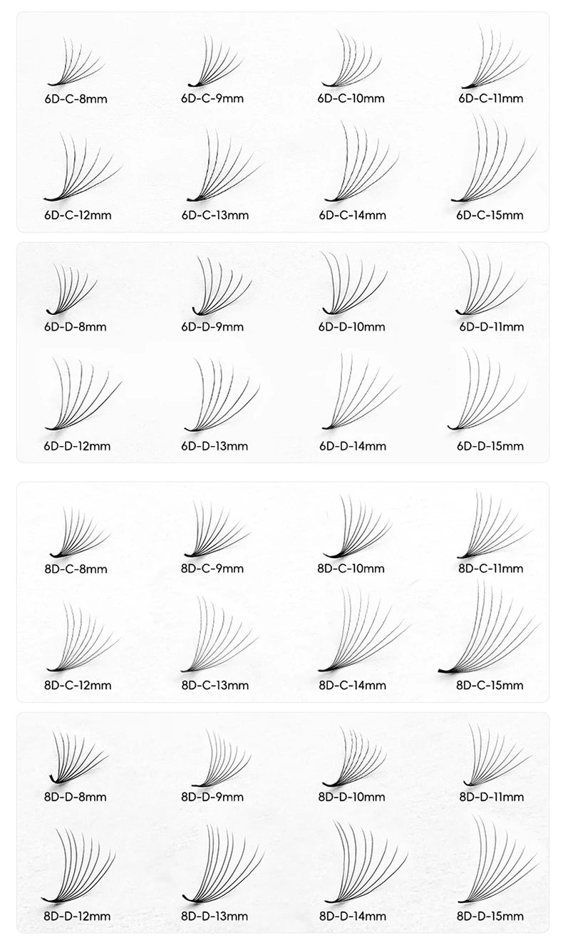 500 Premade Loose Lashes Pro Made Fans Cils Bouquets Prefaits Lash Fans Pre Made Volume Fans Eyelash Extension Promade Fans
