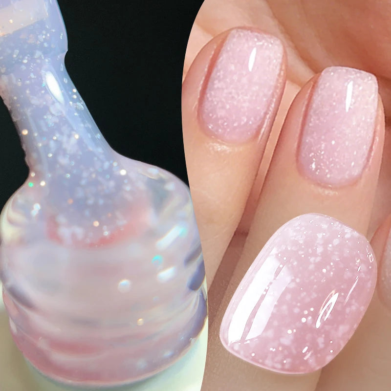 BORN PRETTY 10ml Snow Glitter Jelly Gel Polish Christmas Vernis Semi Permanent Nail Art Soak Off UV Gel Manicure Nail Supplies