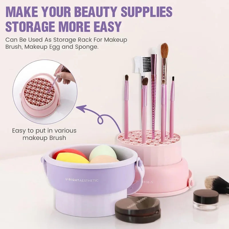Makeup Brush Cleaning Bucket Washing and Drying Tools Beauty Makeup Powder Puff Cleaning Artifacts Drying Rack Storage Box