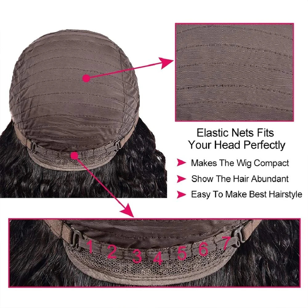 Water Wave Human Hair Wigs With Bangs For Women Full Machine Made Wigs Cheap Brazilian Remy Hair Wigs