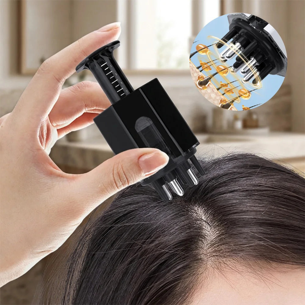 Roller Ball Scalp Applicator Comb Minoxidil Essential Oil Liquid Guide Massage Home Salon Hair Care Tool