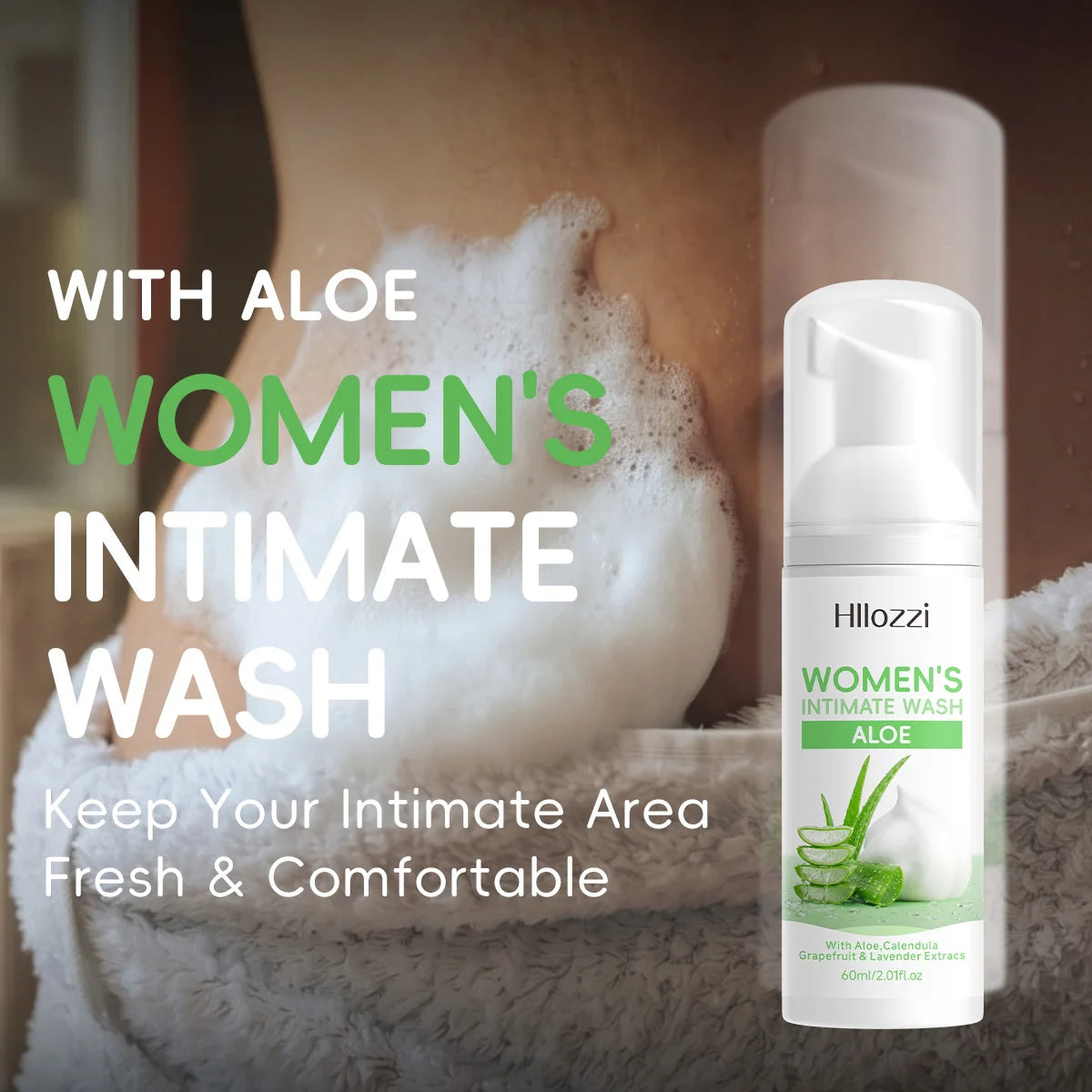 WOMEN'S INTIMATE WASH ALOE: Superior Odor Control, All-Day Freshness & Gentle Daily Grooming Care. Designed for Peak Hygiene.