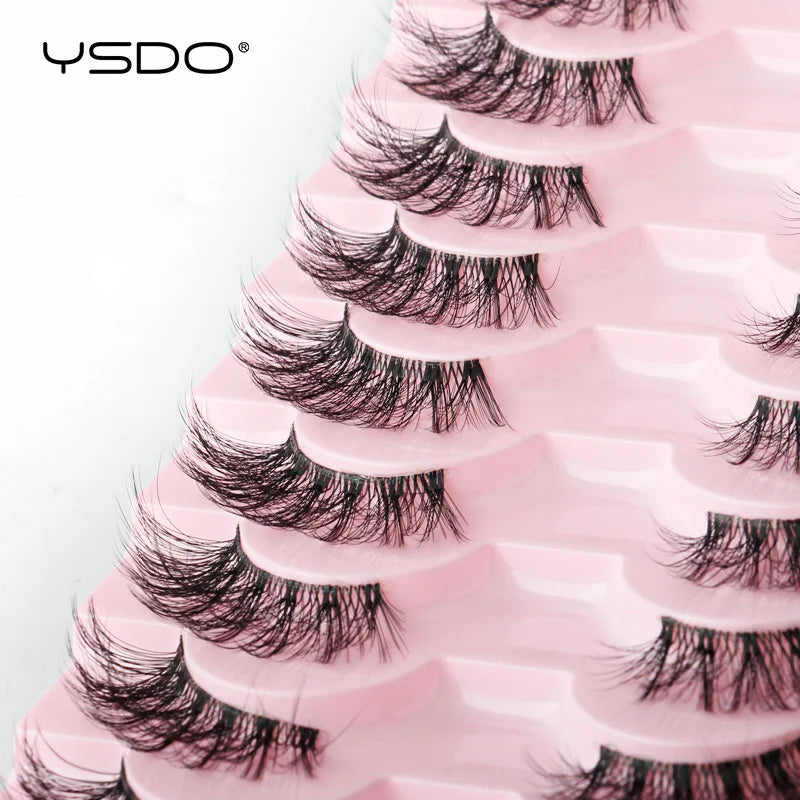 YSDO 5/10 Pairs Natural Eyelash Extension Hand Made Maquilagem Fluffy Fake Half Lashes Soft 3D Mink Lashes Makeup Faux Cilios