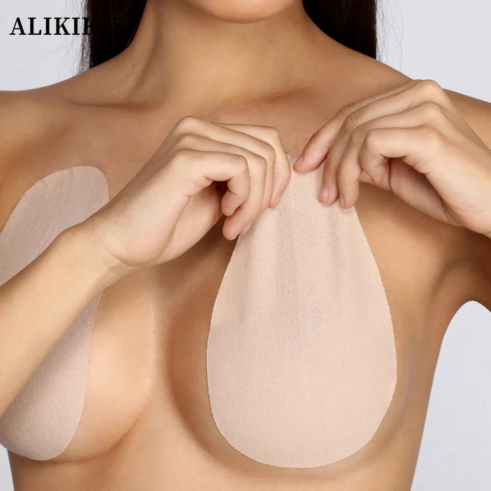 Invisible Breast Lift Tape Adhesive Sticky Push Up Bra Breast Lift Pasties For Large Breast Reusable Fabric Nipple Cover