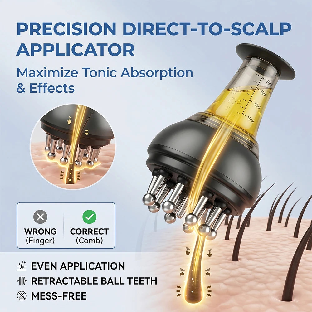 Mini Scalp Applicator Comb Hair Oil Dispenser 2-In-1 Roller Ball Massage Brush Clear Scale Root Delivery Hair Care Tool