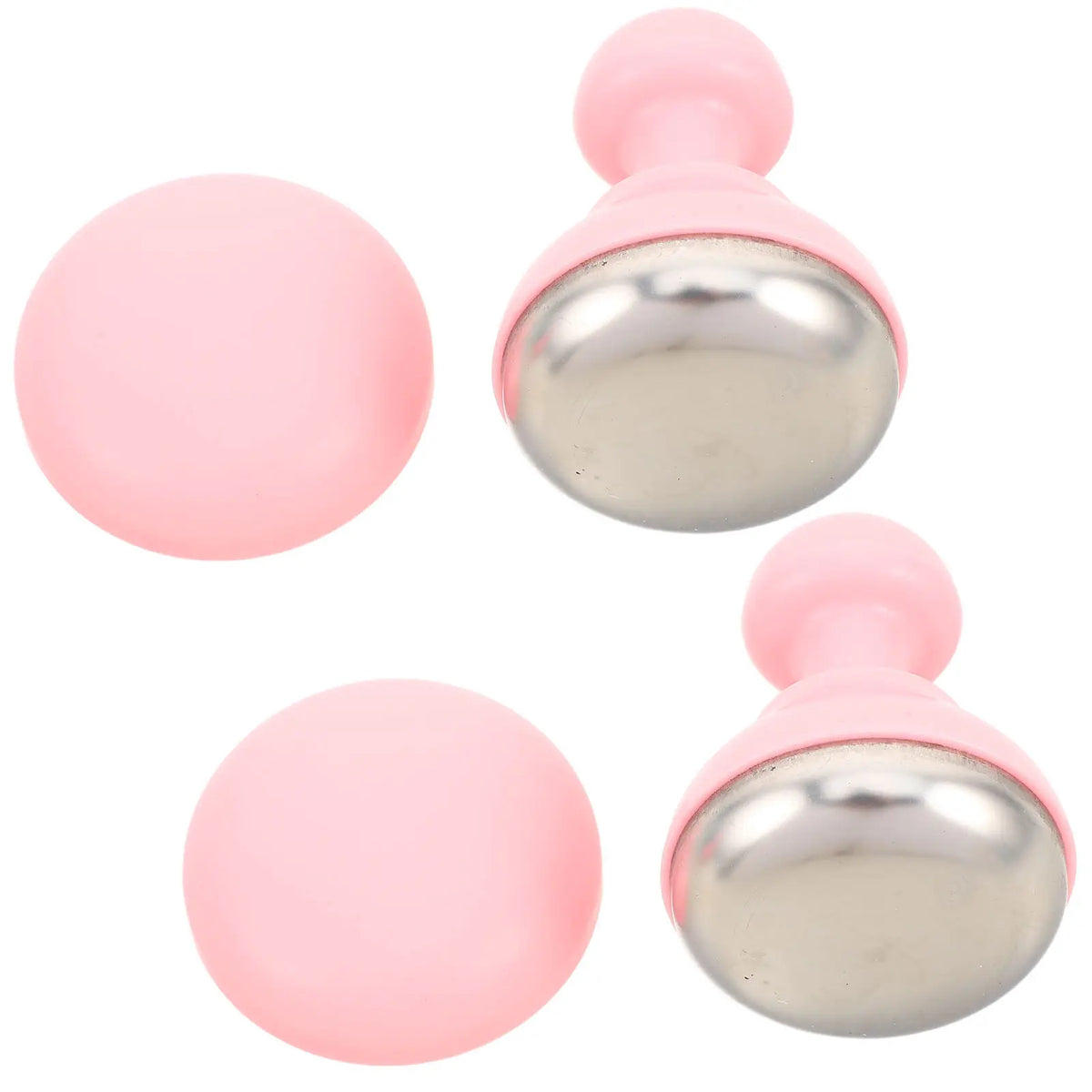 2Pcs Ice Facial Roller Pink Cold Face Roller Head Cooling Anti Aging Facial Massager Tool Wrinkle Smoothing Device