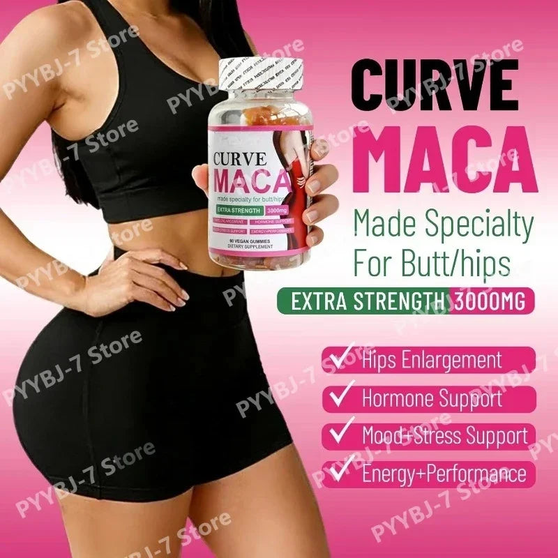 Vegan Maca Gummies Natural Plant Extract Energy Support Energy Hip Curves Support Daily Nutritional Supplement