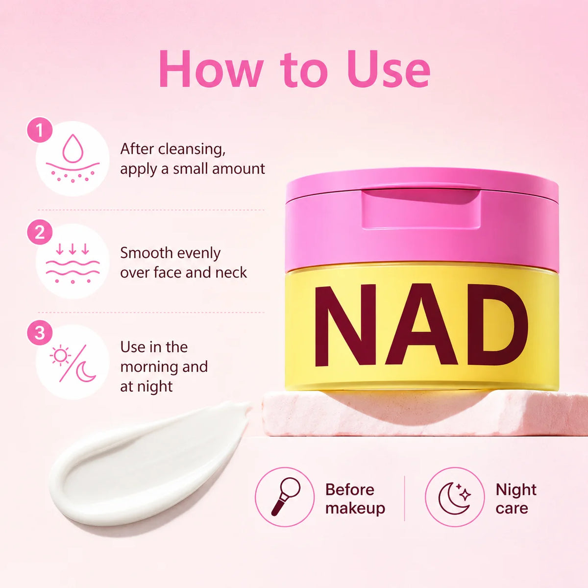 KOEC NAD+ Hydrating Face Moisturizer - Skincare Cream with Niacinamide & Hyaluronic Acid - Instant Face Lift Cream for Radiant & Smooth Skin - Daily Moisturizer for All Skin Types, 50g/1.76oz