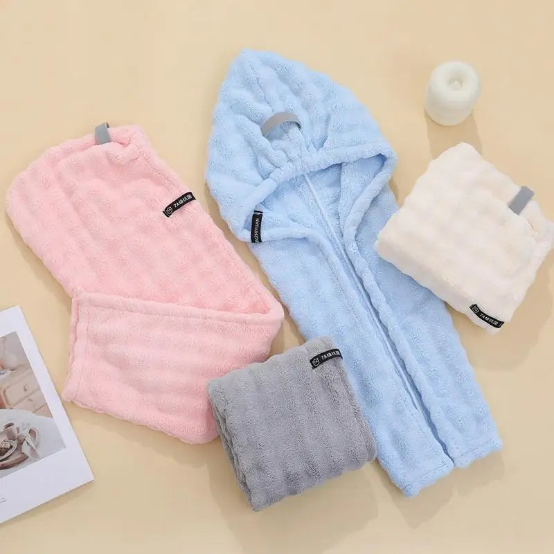 1Pcs Quick Dry Absorbent Hair Towel Long Hair Kids Girl Soft Coral Bath Cap For Women Hair Towel Cap Wrap