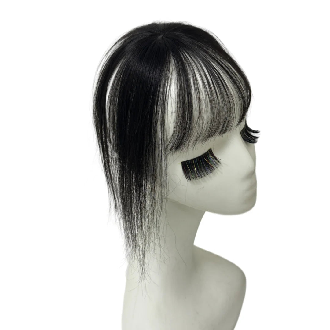 3D Full Coverage Human Hair Bangs Clips in Hairpieces for Women Wispy Bangs Hair Extensions for Thining Hair Daily Wear