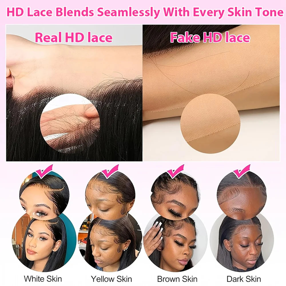 13x4 13x6 HD Bone Straight Bob Lace Frontal Human Hair Brazilian Short Bob Wig 250% Density Straight Natural Bob Wigs  5x5 Glueless Wig For Women