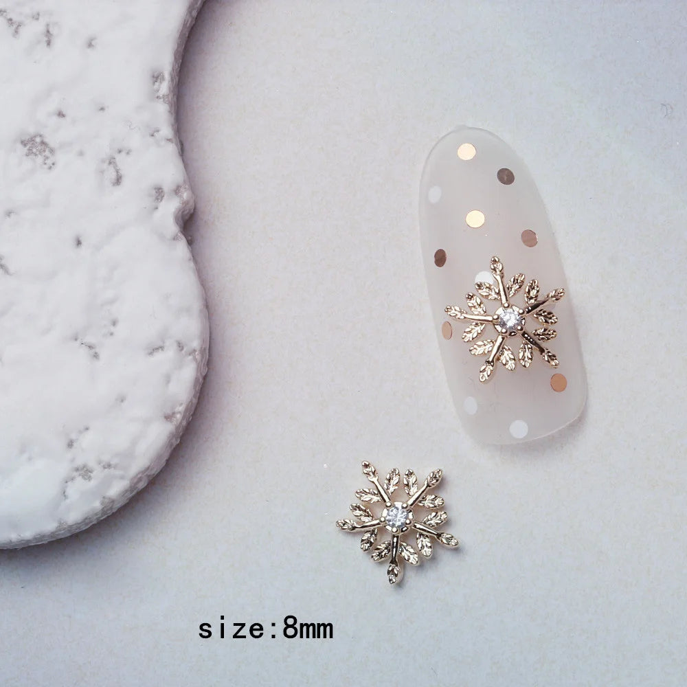 5Pcs Nail Art Jewelry Christmas Zircon Alloy Diamond Snowflake Christmas Tree Elk Bells Super Flash Luxury Nail Accessories