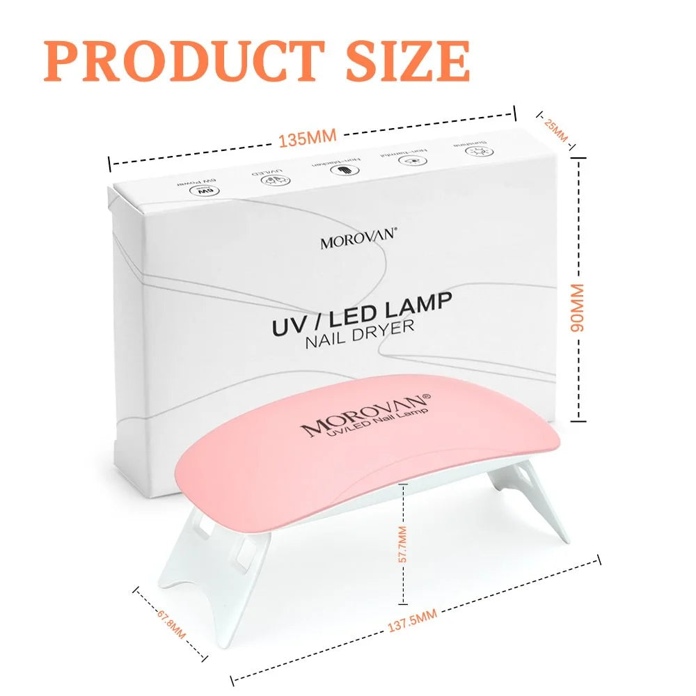 Nail Light 6W Nail Lamp Nail UV Polish Gel Curing Lamp  Nail Dryer Professional Nail Art Tools Accessories (6W Nail Light)