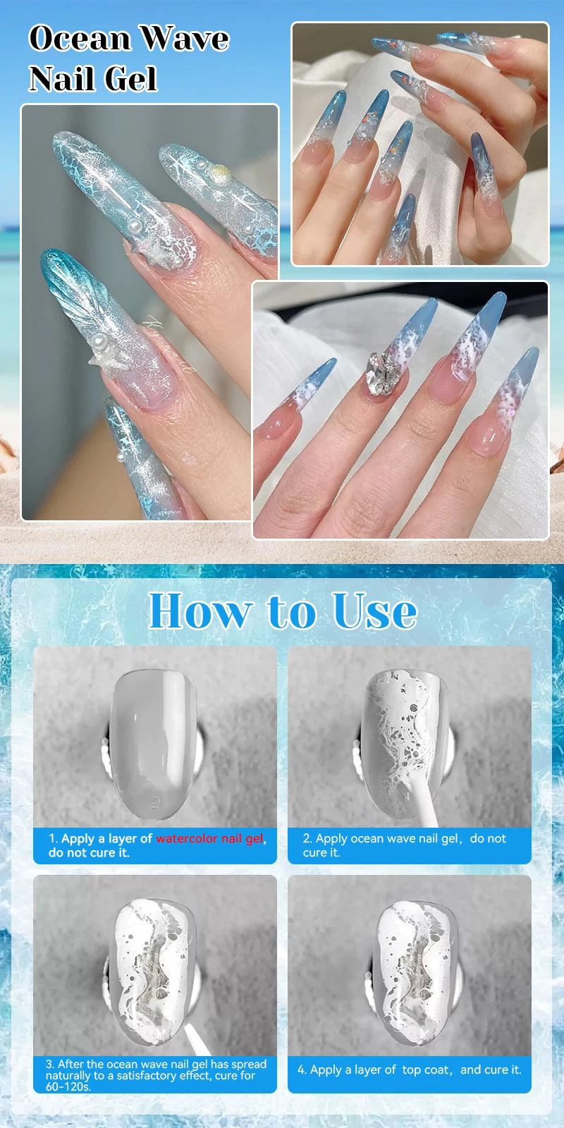 NICOLE DAIRY 15ml Bubble Ocean Wave Gel White Gel Nail Polish Summer Nail Poke Varnish UV LED Soak Off Gel For Nail Art Manicure