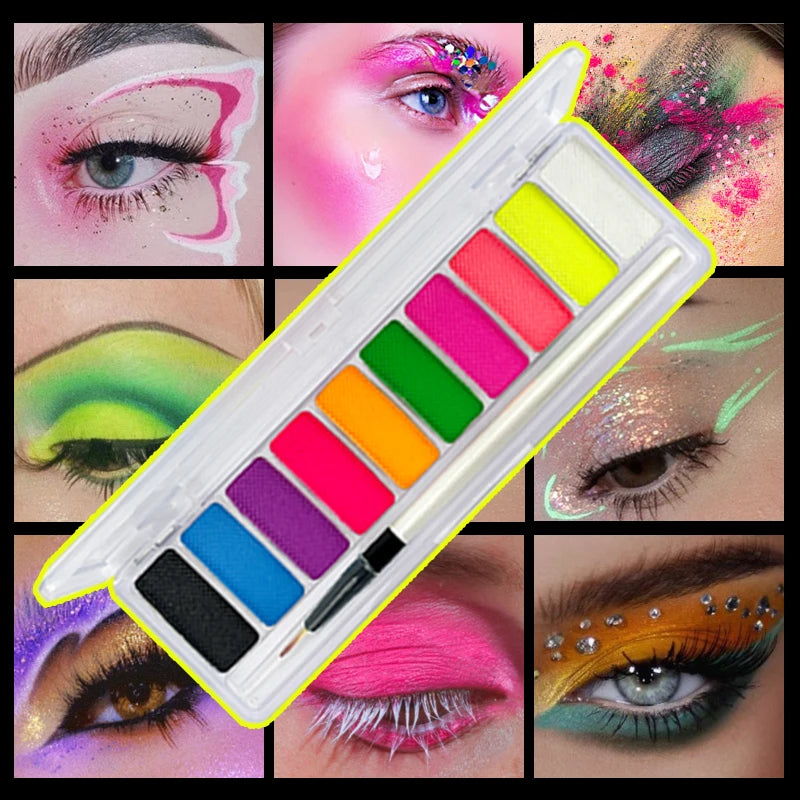 10 Colors Luminous Pigments, Luminous Neon Makeup Facial Painting,Suitable for Children and Adults for Halloween and Party