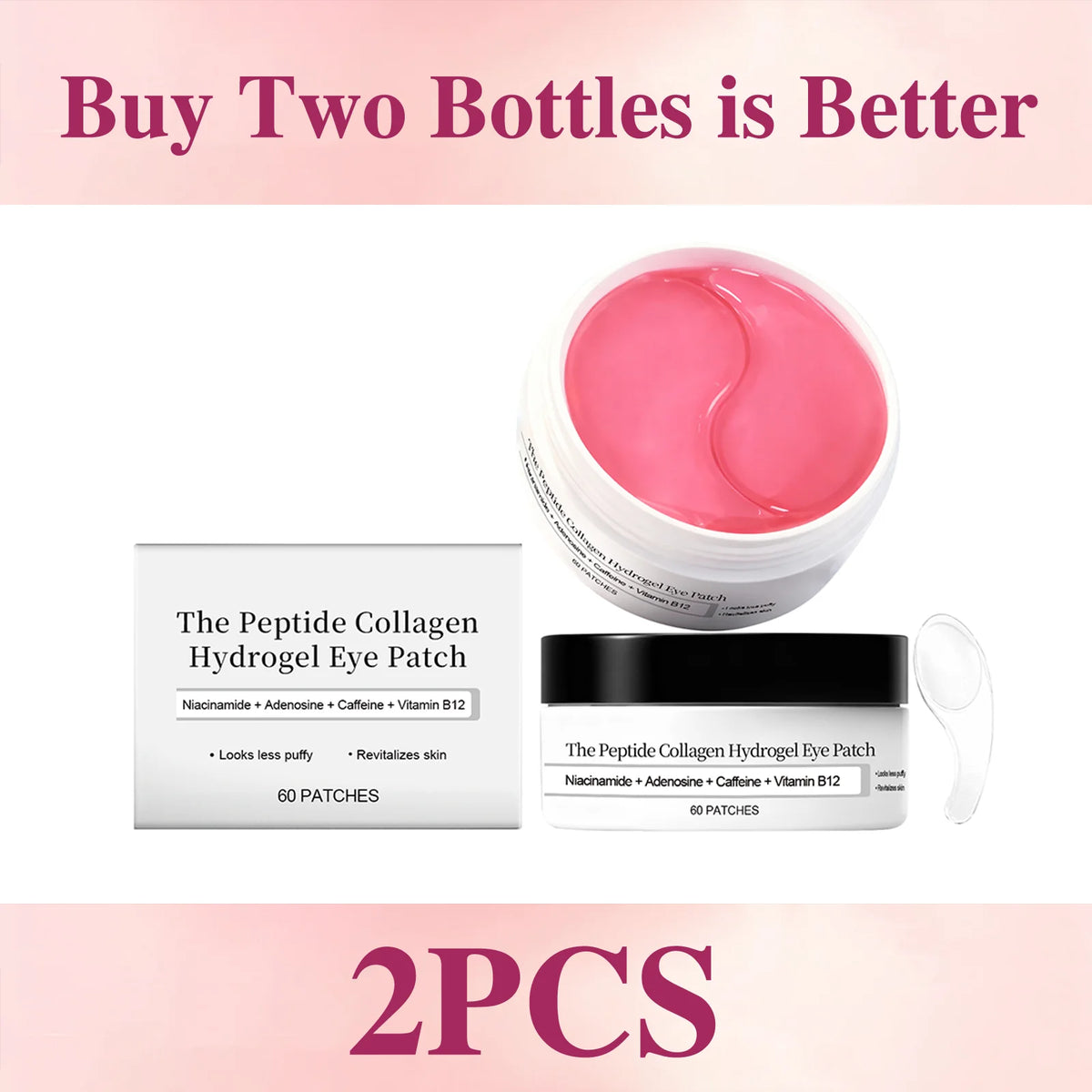 Collagen Hydrogel Eye Patch Peptide Niacinamide Eye Mask Reduce Wrinkles Dark Circles Eye Bag Firming Mild Hydrating Gel Eye Pad