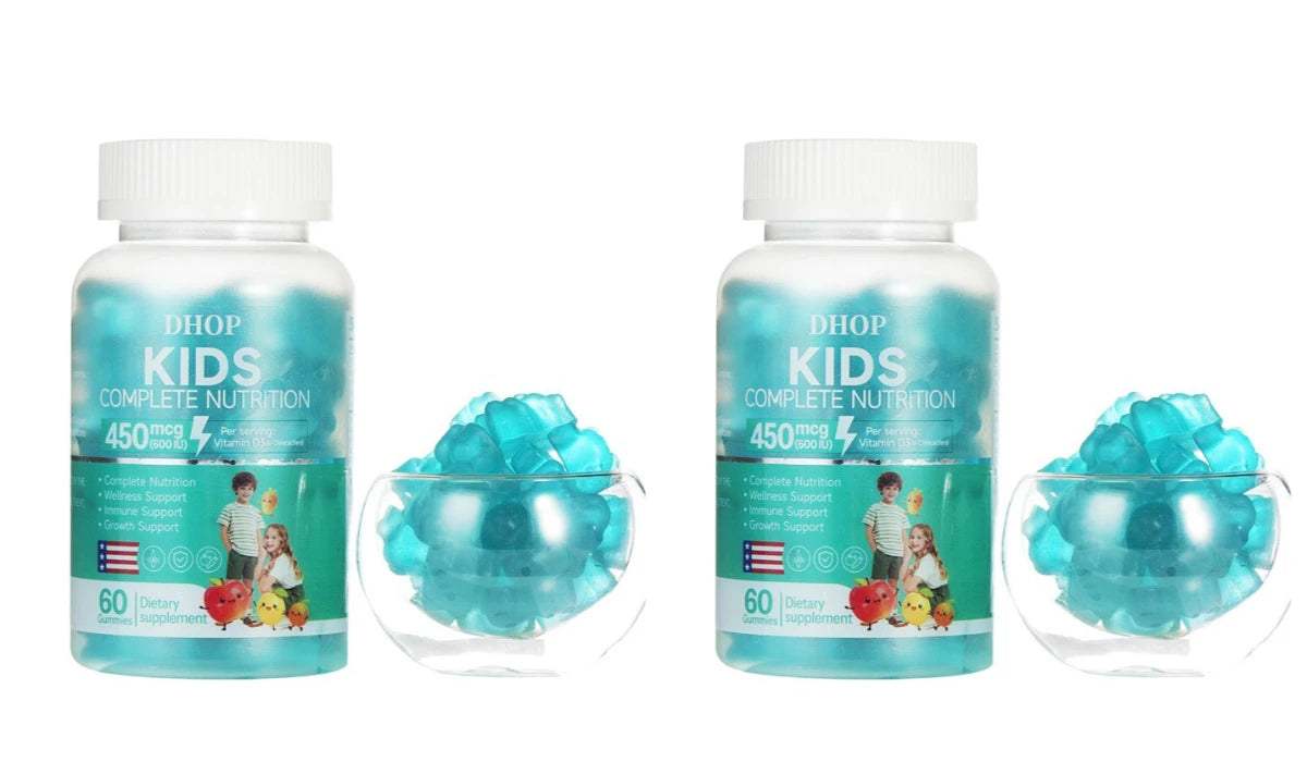 DHOP Kids Multivitamin Gummies Vitamin D3 C Zinc B Vitamins Immune Support Daily Wellness Nutrition Fruit Flavor 60 Gummies