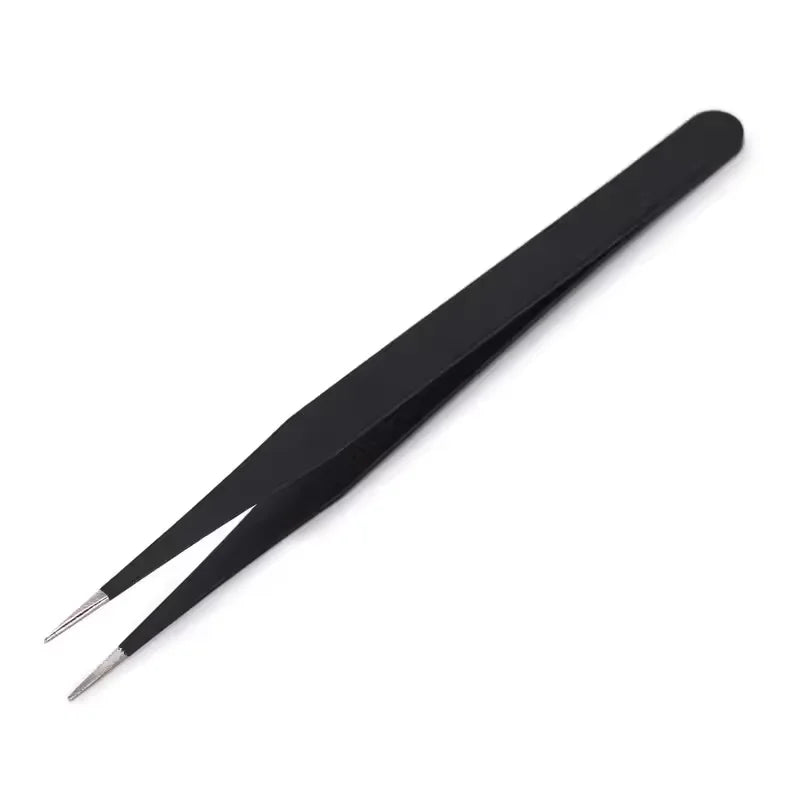 Tweezers, Precision Black DIY Tweezers for Nail Art and Eyelash Extensions Beauty Tools