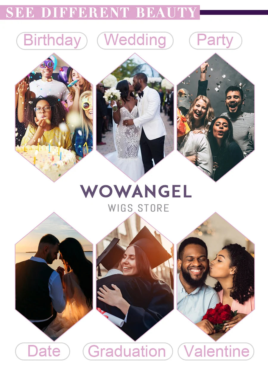 WOWANGEL 250% Kinky Curly Glueless Wigs 1B/27 Highlight Colored Wigs 5X5 HD Lace Closure Human Hair Wigs Pre Plucked For Women