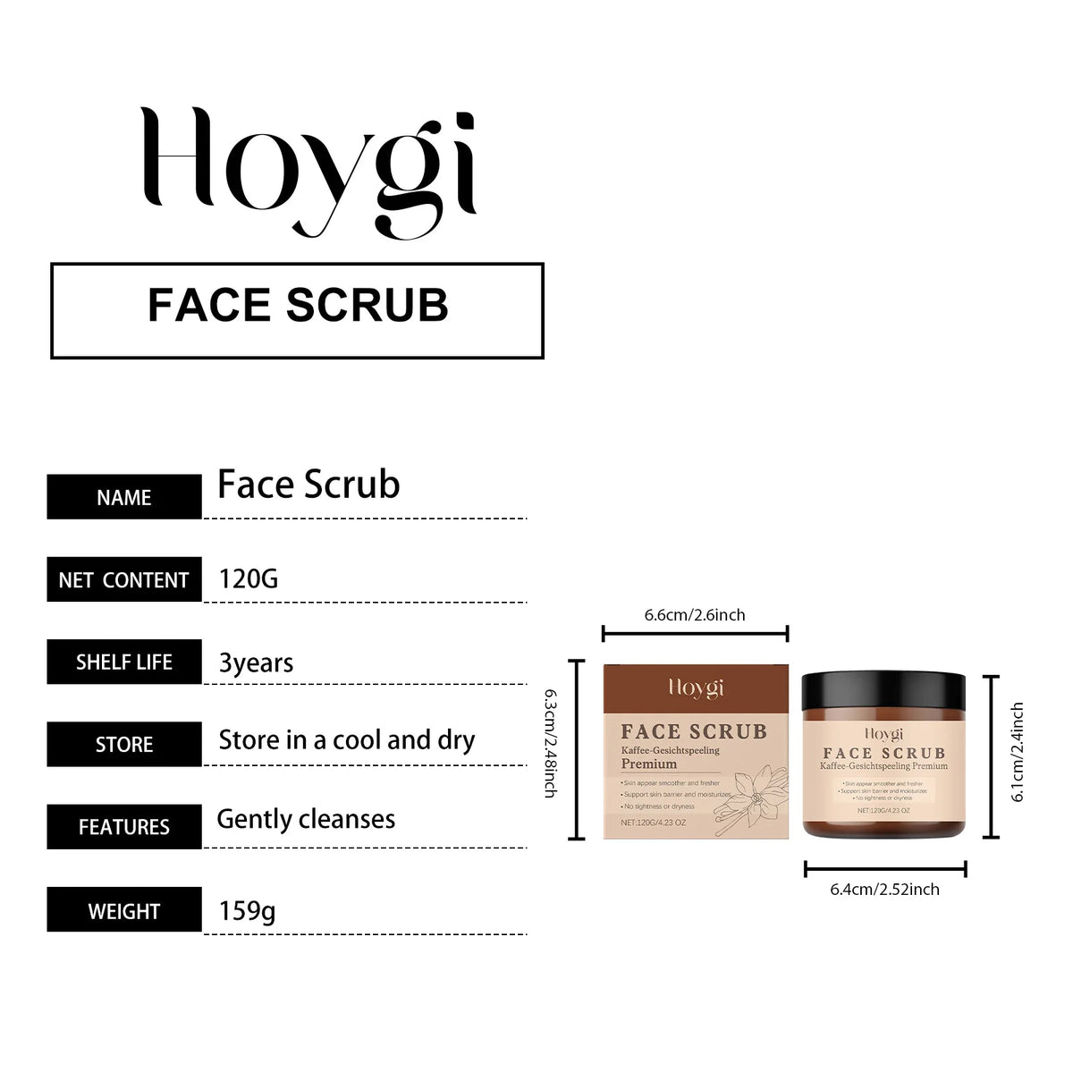 Vanilla Coffee Facial Scrub Deep Cleansing Oil Control Face Exfoliator Dual Scrubbing Particles Nourishing Smooth Glowing Skin