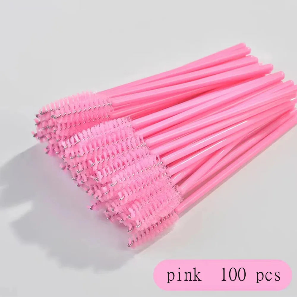 100 Pcs Disposable Eyelash Mascara Brushes for Eye Lashes Extension Eyebrow and Makeup of Makeup Tools