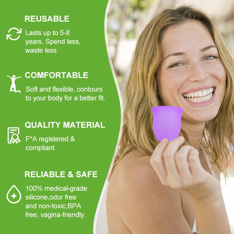 Soft Menstrual Cup 100% Medical Silicone Woman Period Use Hypoallergenic Certified Menstrual Collectors Menstruation Cups