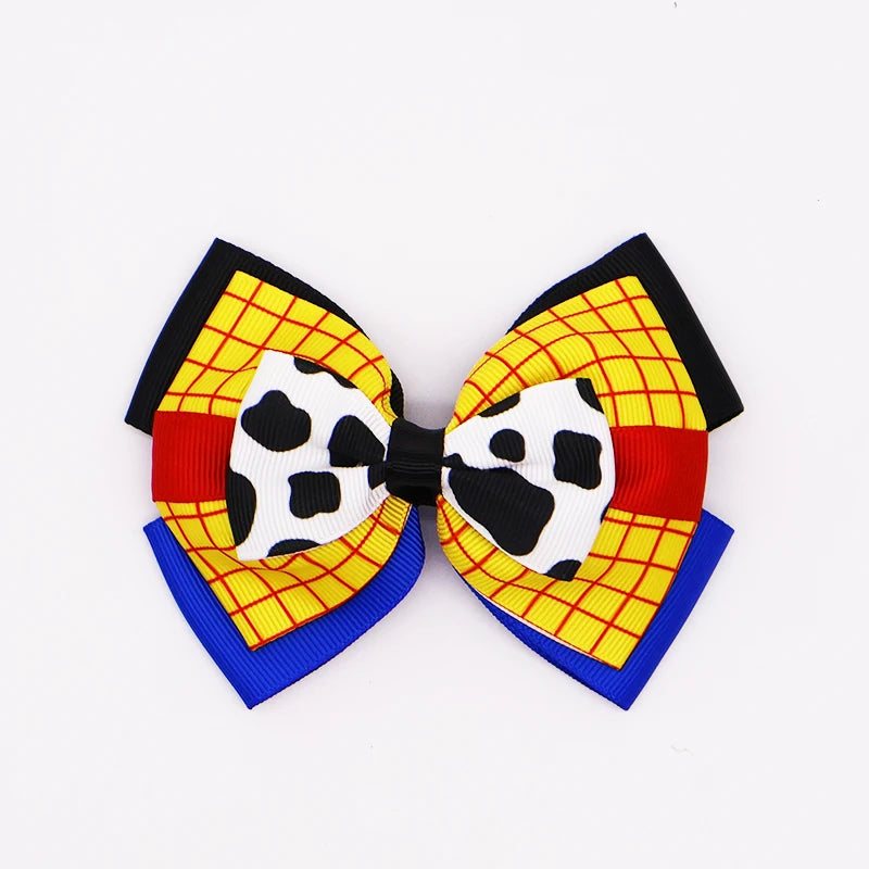 Cartoon Girl Bow Tie Hairpin Fun Pattern TOY Story for Women Girls Festivals Daily Wear Cute Children's Hair Accessories