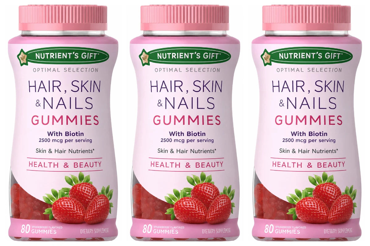 Biotin Gummies 2500mcg for Hair Growth Vitamin Gummies with Vitamin C & E for Skin Antioxidant Collagen Production, 80 Gummies